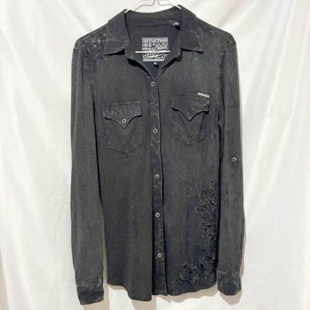 Affliction Black Premium Long Sleeve Button Down Shirt